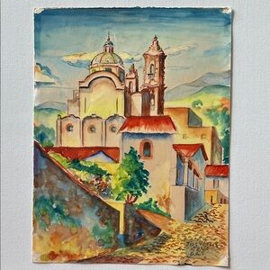 Colorful Architectural Watercolor Painting